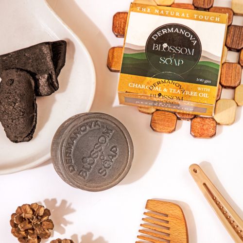 Dermanova Blossom Soap with Charcoal & Tea Tree Oil