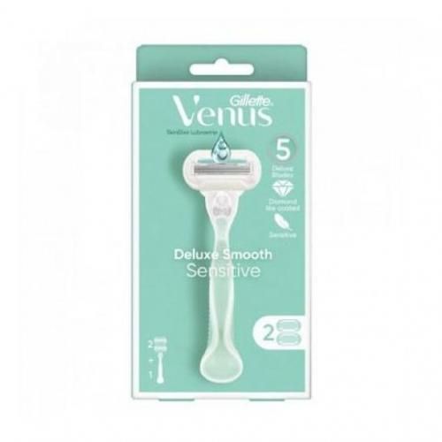Gillette Venus Deluxe Smooth Sensitive Handle 5Blades ,2 Head