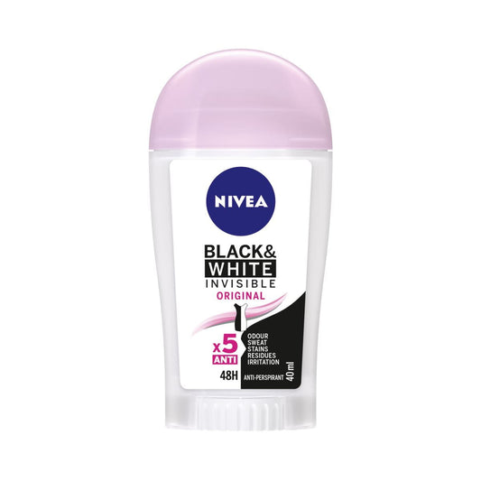 NIVEA Black & White Invisible Original Antiperspirant Stick for Women – 40ml