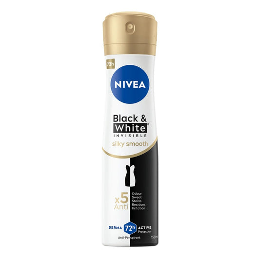 NIVEA Black & White Invisible Silky Smooth Anti-Perspirant Spray for Women – 150ml
